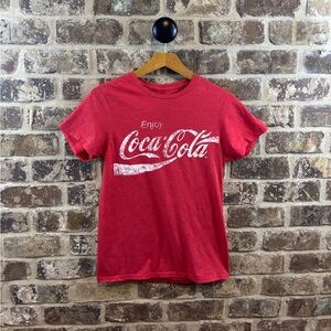 Coca Cola Red Short Sleeve Tee Iconic Logo Womens Sz S